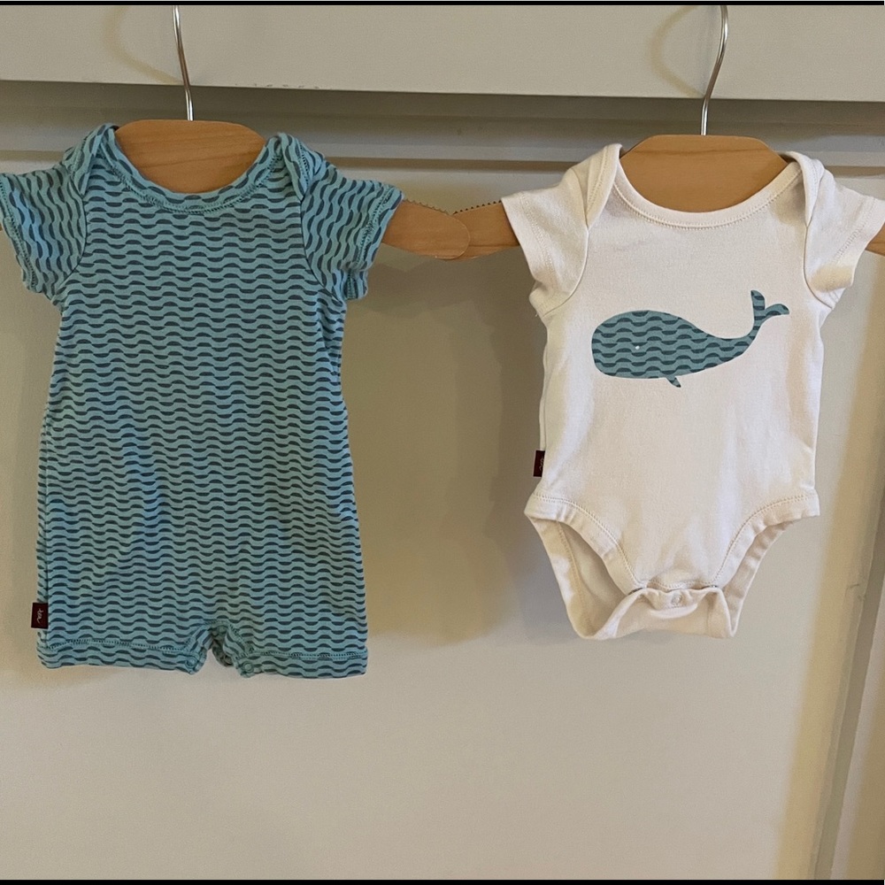 Tea Collection Set - Romper and Onsie - size 0-3 months